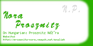 nora prosznitz business card